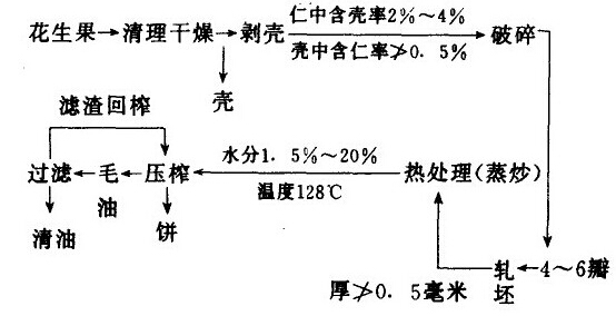 花生壓榨工藝工序圖